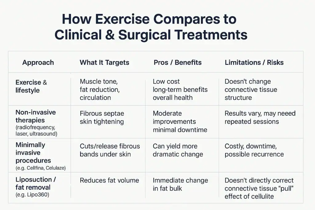 Sculpting Your Bum: Can Toning Exercises Really Reduce Cellulite? 2 How exercise compares to treatments from Lipo 360 Walton on the Hill
